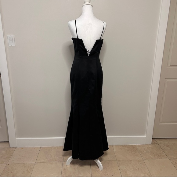 Vintage Fairweather Women’s Size 2 Black long fit and flare Maxi Dress witchy - Picture 5 of 16